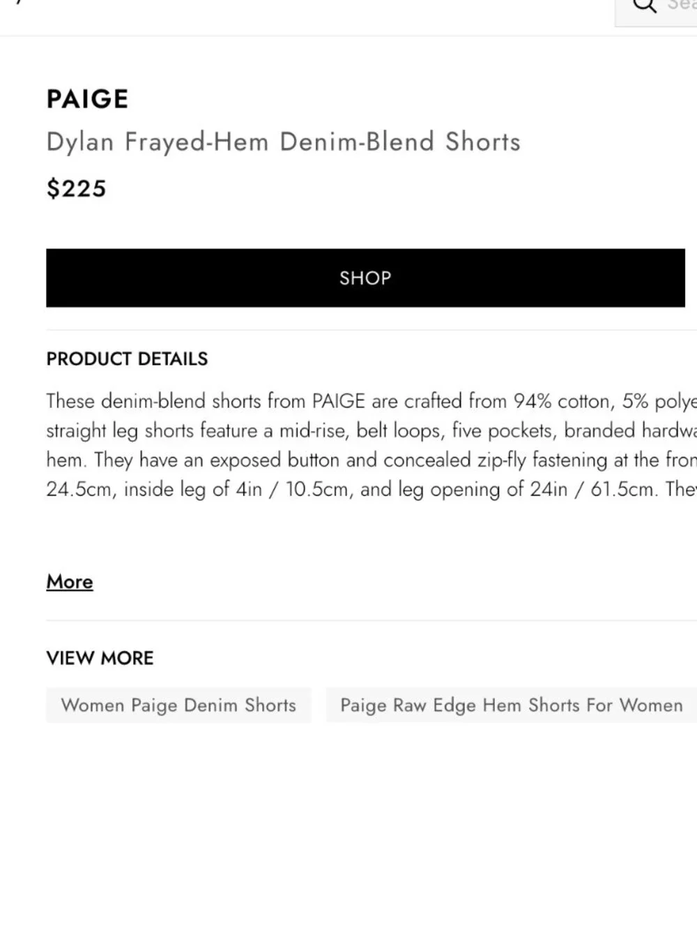 Paige Denim Dylan Short